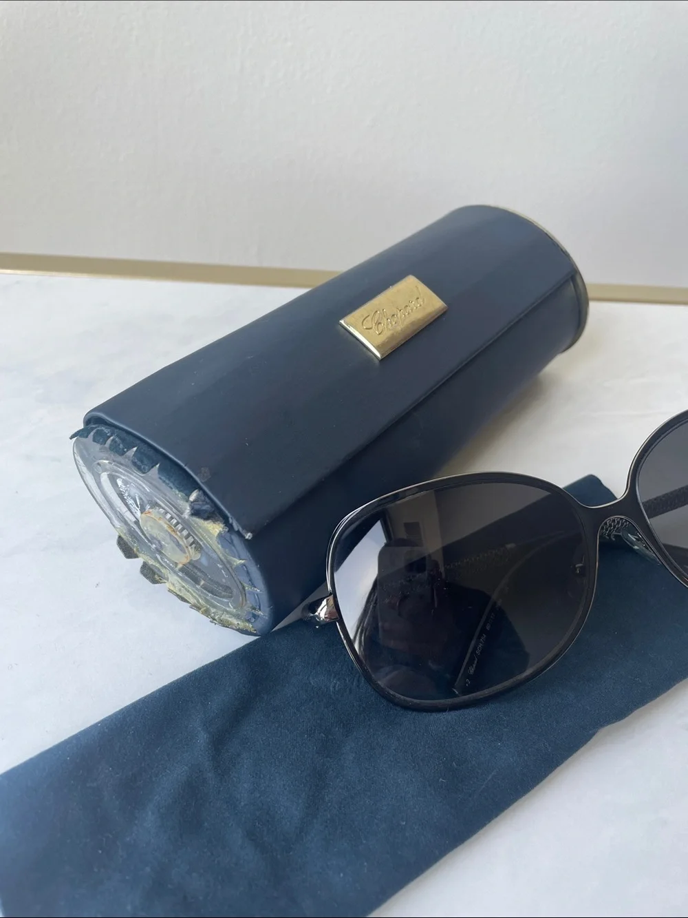 Chopard Black and Silver Gradient Oversized Women's Sunglasses - Picture 8 of 12